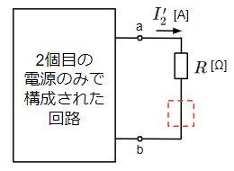 端子a-b間にVabとRを接続した回路に重ね合わせの理を適用②