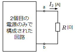 重ね合わせの理を使って単独電源で回路を表す②