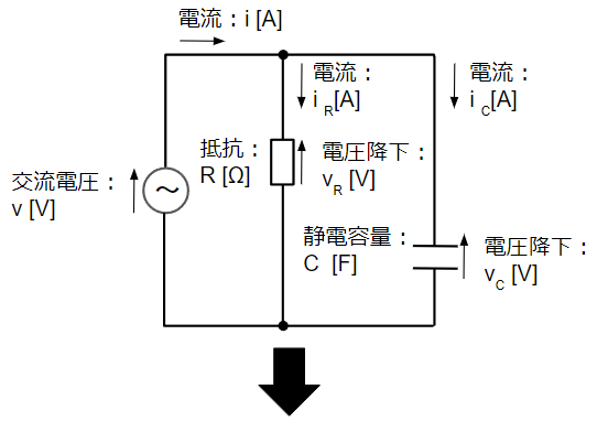 瞬時値表現から複素表現への変換：RC並列回路①